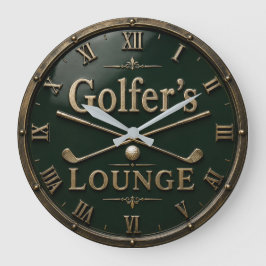 Golfer's Lounge Vintage Golf Club Golfer Gift Grote Klok
