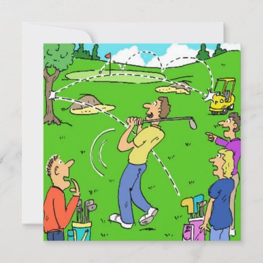 Golfer's Lucky Golf Shot Cartoon (Voorkant)