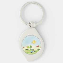 Golfer's Metale Sleutelhanger