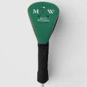 Golfers Monogram op Groene Aangepaste Golfclub Golfheadcover (Voorkant)