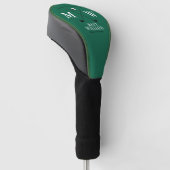 Golfers Monogram op Groene Aangepaste Golfclub Golfheadcover (Schuin)