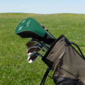 Golfers Monogram op Groene Aangepaste Golfclub Golfheadcover (Insitu)