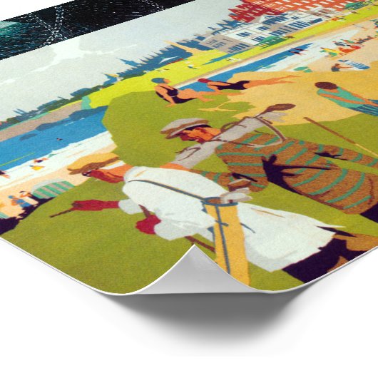 Golfers op het  GolfPoster Golfcursus Poster (Hoek)