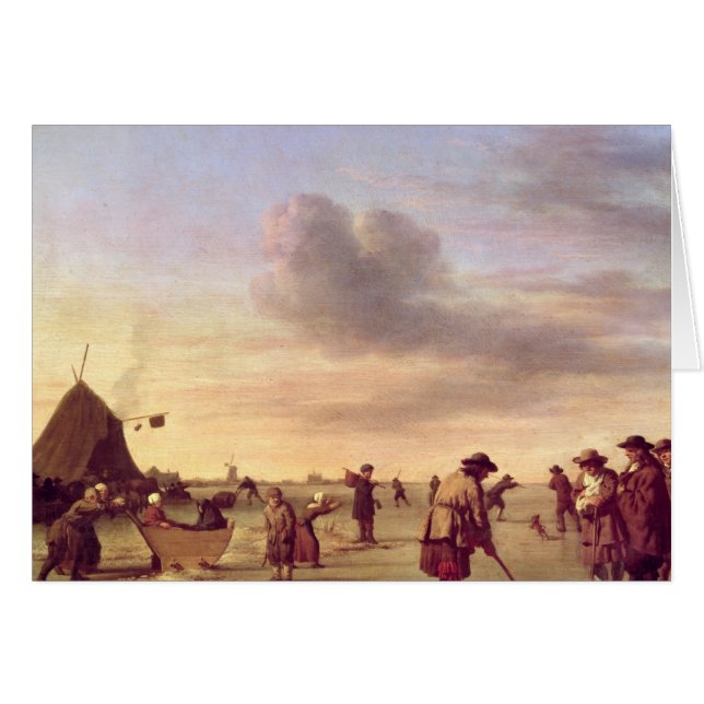 Golfers op het ijs bij Haarlem, 1668 (Voorkant Horizontaal)