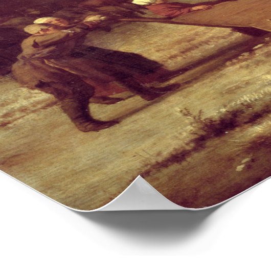 Golfers op het ijs bij Haarlem, 1668 Poster (Hoek)