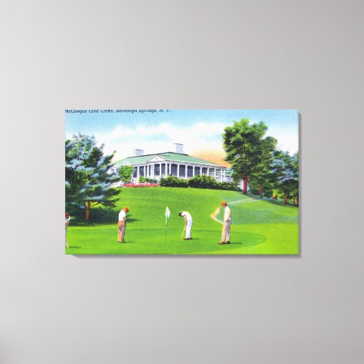 Golfers op McGregor Golf Links Scene Canvas Afdruk (Voorkant)