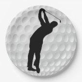 Golfers Papieren Feestbord Bordje (Voorkant)