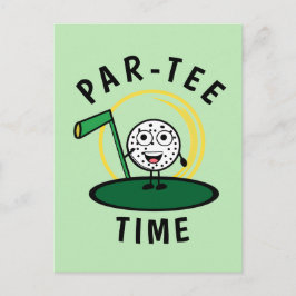 Golfers Par-T-shirt Tijd Briefkaart