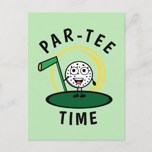 Golfers Par-T-shirt Tijd Briefkaart (Voorkant)