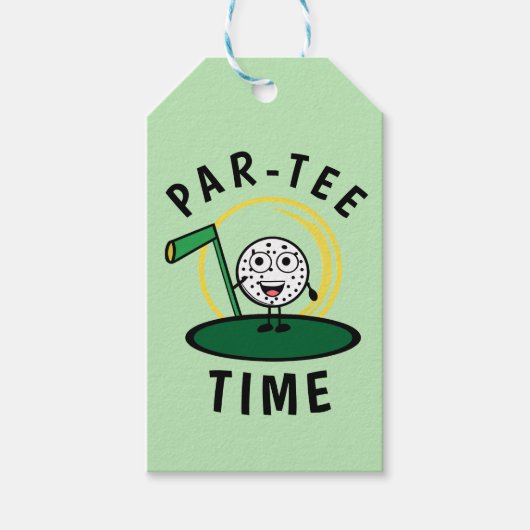 Golfers Par-T-shirt Tijd Cadeaulabel (Voorkant)