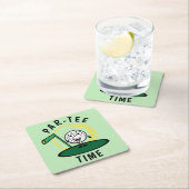 Golfers Par-T-shirt Tijd Kartonnen Onderzetters (Insitu)