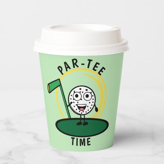 Golfers Par-T-shirt Tijd Papieren Bekers (Voorkant)
