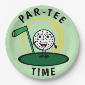 Golfers Par-T-shirt Tijd Papieren Bordje (Voorkant)