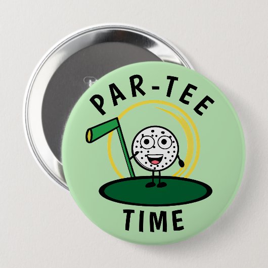 Golfers Par-T-shirt Tijd Ronde Button 4,0 Cm (Voorkant /achterkant)