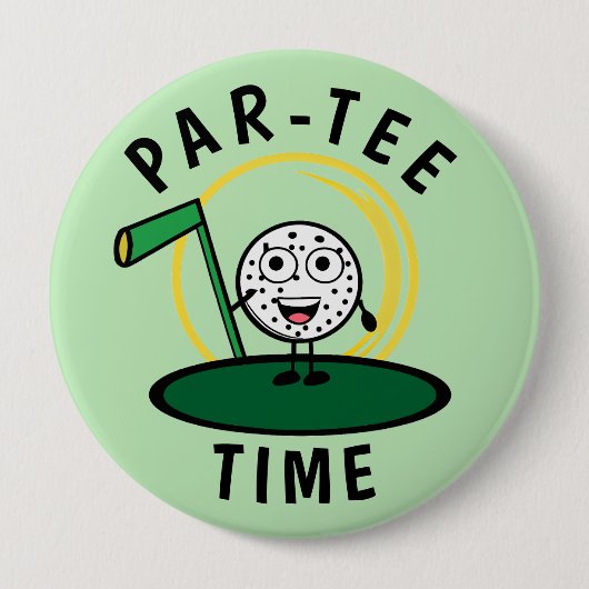 Golfers Par-T-shirt Tijd Ronde Button 4,0 Cm (Voorkant)