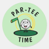 Golfers Par-T-shirt Tijd Ronde Sticker (Voorkant)