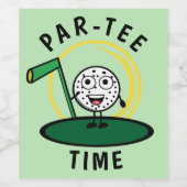 Golfers Par-T-shirt Tijd Wijn Etiket (Enkel label)