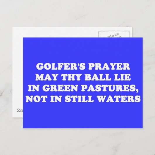 GOLFER'S PRAYER BRIEFKAART (Voorkant / Achterkant)
