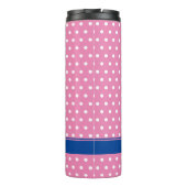 Golfer's roze polka dot thermische waterfles thermosbeker (Achterkant)
