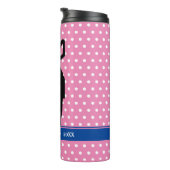 Golfer's roze polka dot thermische waterfles thermosbeker (Geroteerd rechts)