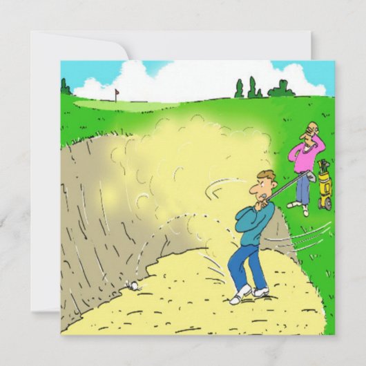 Golfer's Stuck in een BunkerCartoon (Voorkant)