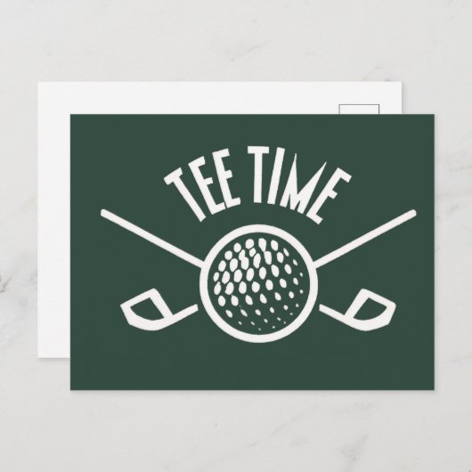 Golfers T-shirt Tijd Briefkaart (Voorkant / Achterkant)