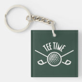 Golfers T-shirt Tijd Sleutelhanger (voorkant)