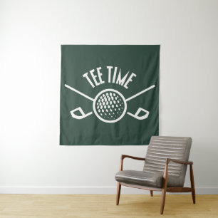 Golfers T-shirt Tijd Wandkleed