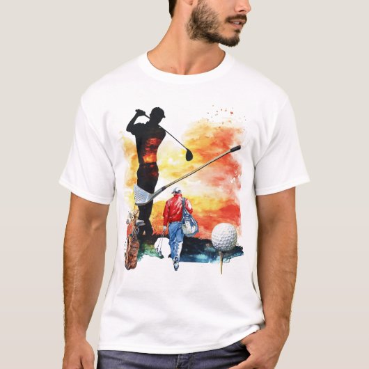 Golfers Tee Time Heren Basic T-Shirt (Voorkant)