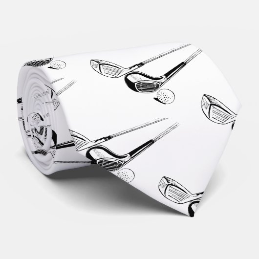 Golfer's Theme Mans Necktie Stropdas (Opgerold)
