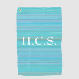 Golfer's Towel Aqua met Stripes HAMbyWG Golfhanddoek