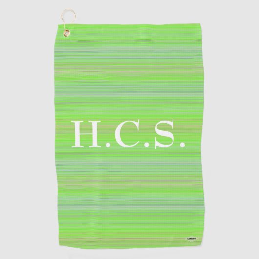 Golfer's Towel Limoen met Stripes HAMbyWG Golfhanddoek (Voorkant)