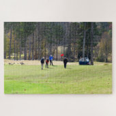 Golfers van groene legpuzzel (Horizontaal)