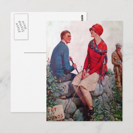  Golfers van het Briefkaart van de Bonden (Voorkant / Achterkant)