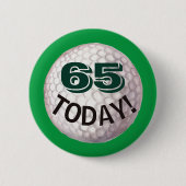 Golfer's verjaardag golfbal golfspeler leeftijd pl ronde button 5,7 cm (Voorkant)