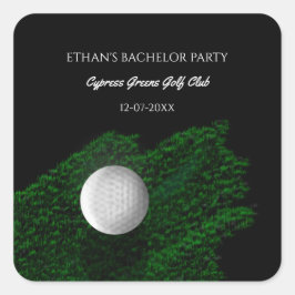 Golfers vrijgezellenfeest - golftrip - groene golf vierkante sticker