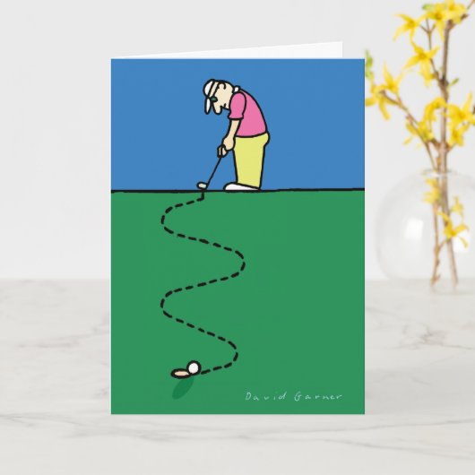 Golfers wenskaart kaart (Gele Bloem)