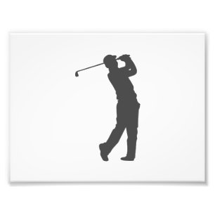 Golferspeler silhouette foto afdruk