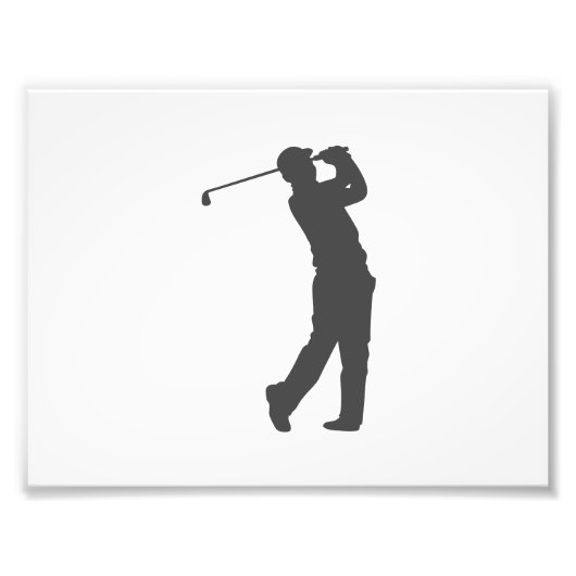 Golferspeler silhouette foto afdruk (Voorkant)