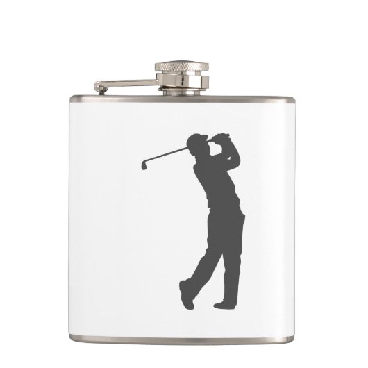 Golferspeler silhouette heupfles (Voorkant)