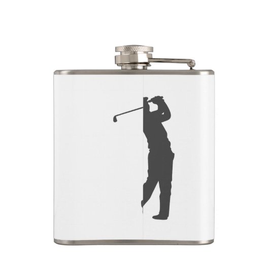 Golferspeler silhouette heupfles (Achterkant)