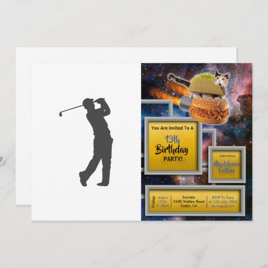 Golferspeler silhouette kaart (Voorkant / Achterkant)