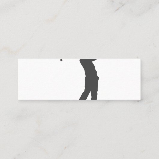 Golferspeler silhouette mini visitekaartje (Achterkant)