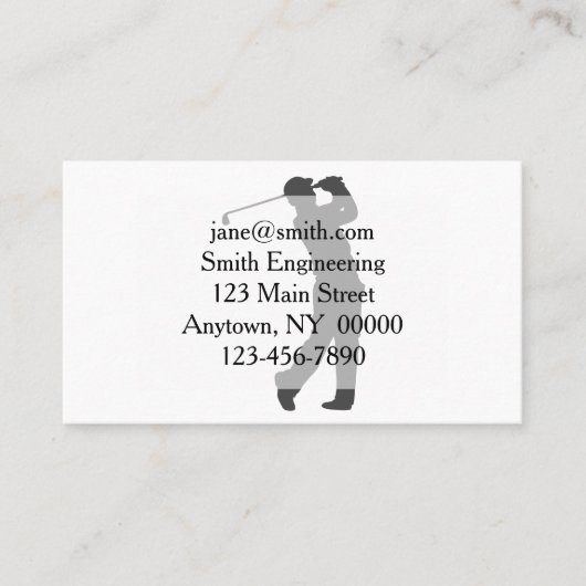 Golferspeler silhouette visitekaartje (Voorkant)