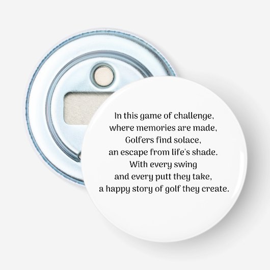 Golferssensatie Button Flesopener (Voorkant)