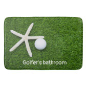 Golfertoilet met golfballen op groen gras badmat (Voorkant)