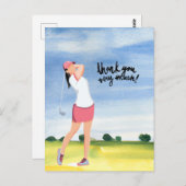 Golfervrouw golft met je kaart (Voorkant / Achterkant)