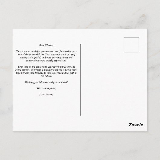 Golfervrouw golft met je kaart (Achterkant)