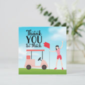 Golfervrouw golft met je kaart (Staand voorkant)