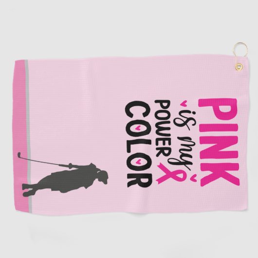 Golfervrouw over roodborstkanker golfhanddoek (Horizontaal)